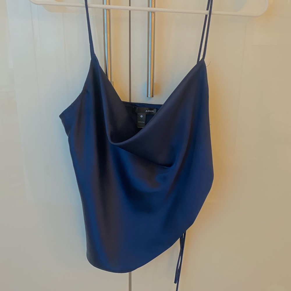 Blue silk aqua brand shirt